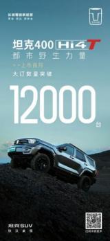 引領越野新能源浪潮！坦克400 Hi4-T首月訂單突破12000臺